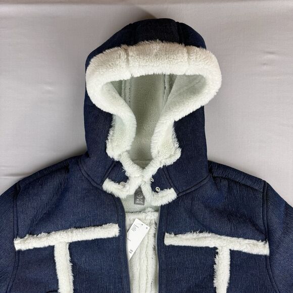 Urban Outfitters UO Roselyn Faux Shearling Jacket Women's XXL Blue White New - Picture 13 of 16